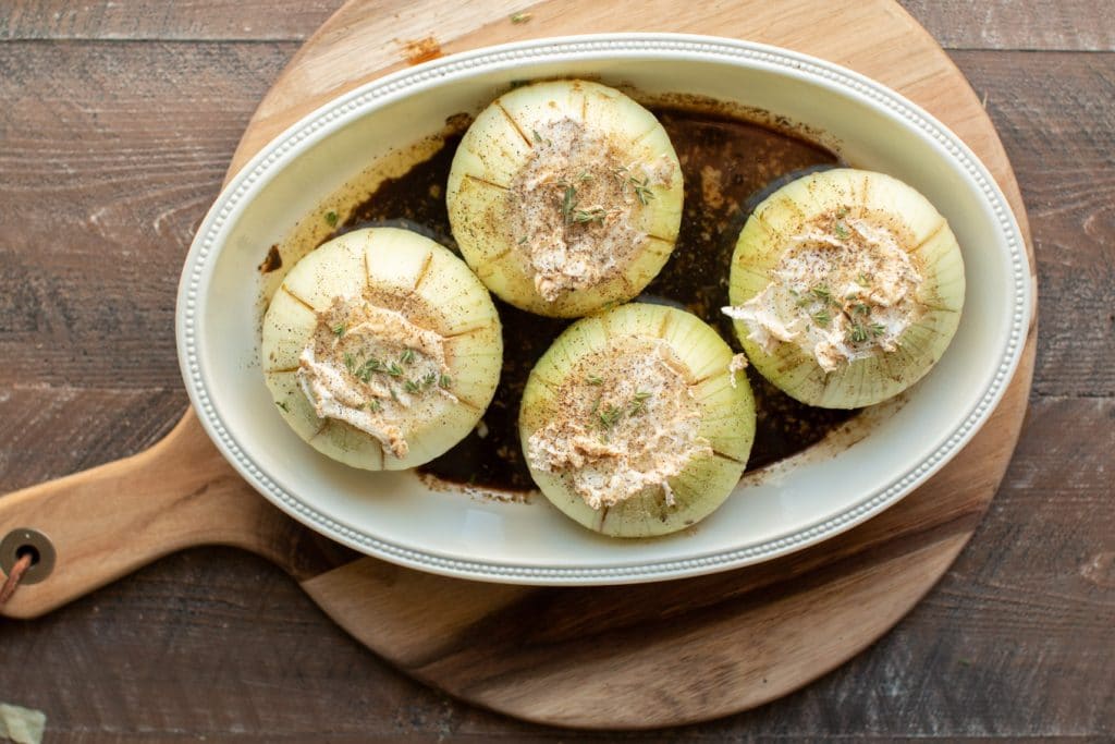 baked onions before being cooked.