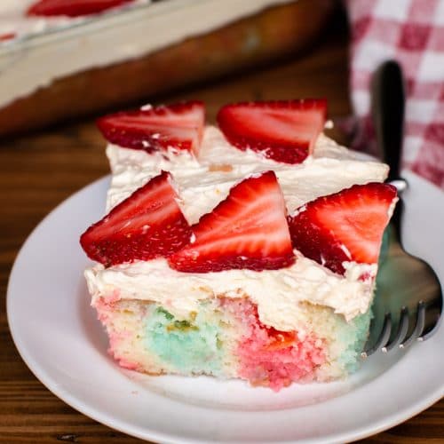 Flag Decorated Jello Poke Cake - Retro Potluck