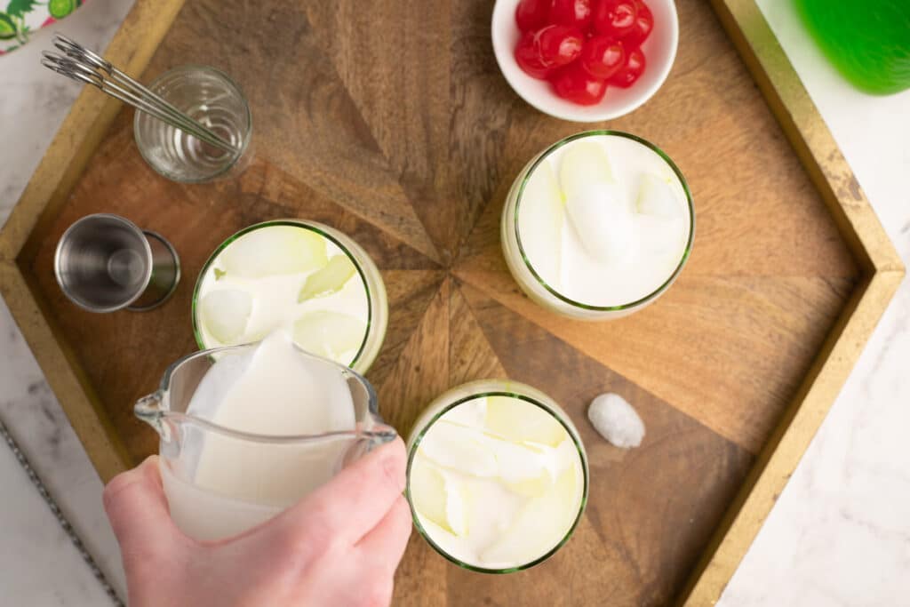 cream being pour over midori