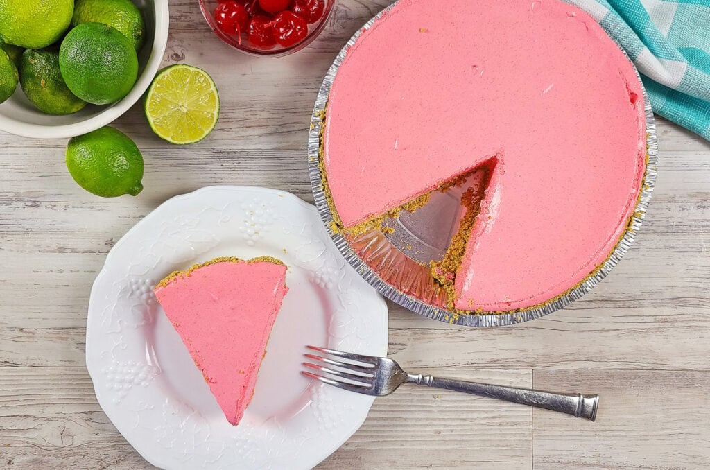 slice out of pie on plate