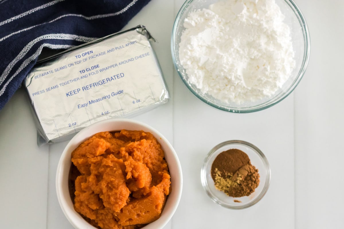 ingredients for pumpkin dip on table