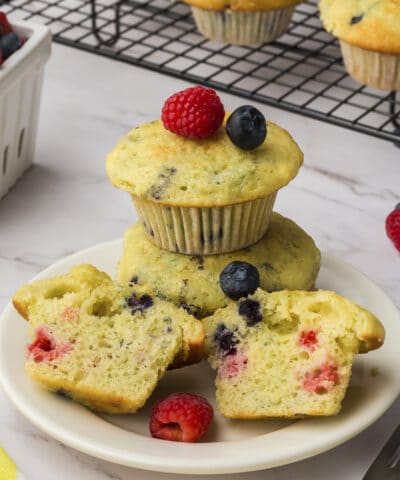 berry muffins on plate