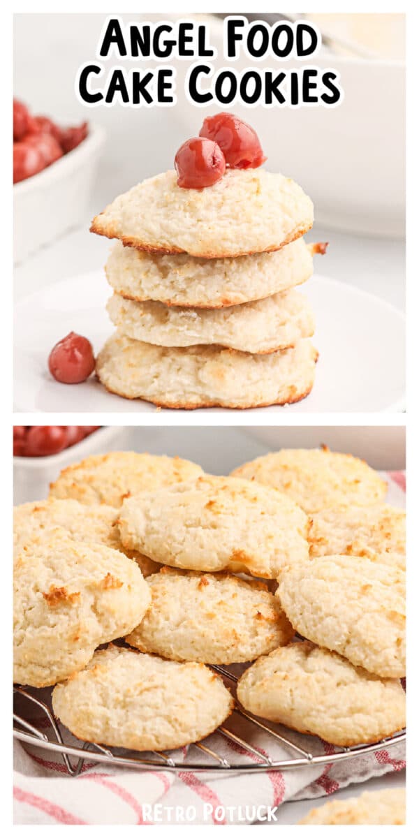 long image of angel food cookies for pinteret.