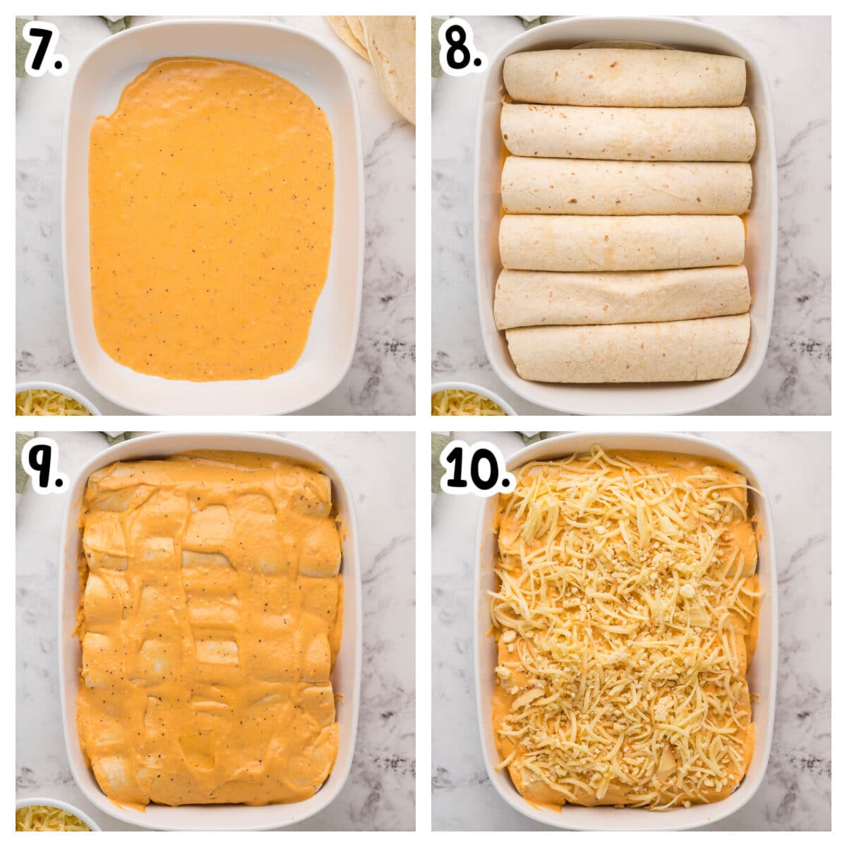 4 images about how to assemble enchiladas.