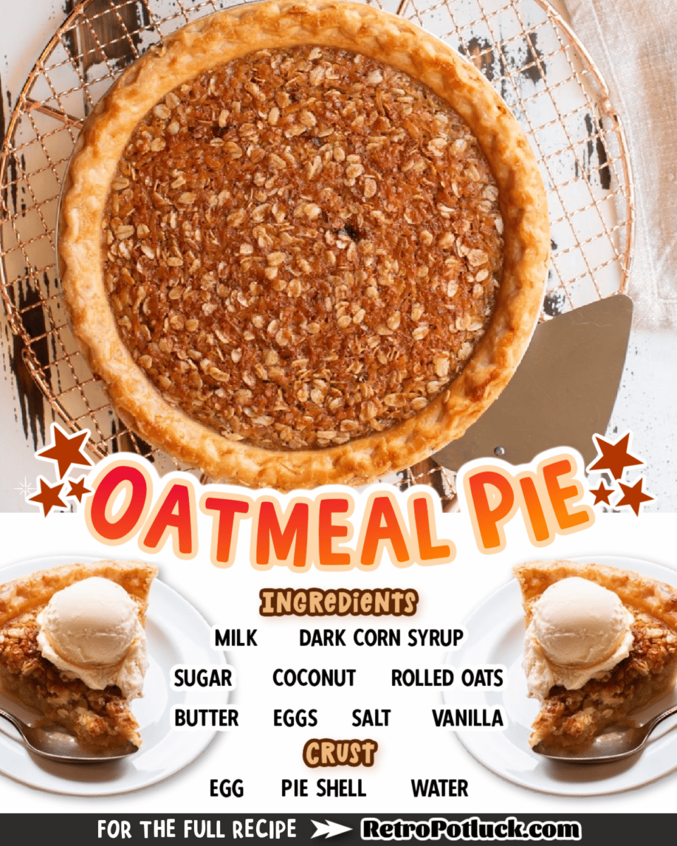 collage of oatmeal pie images with text overlay for pinterest or facebook.
