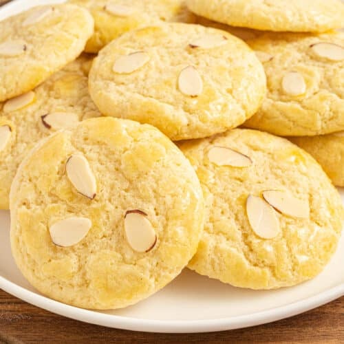 A plate of almond flavored cookies.