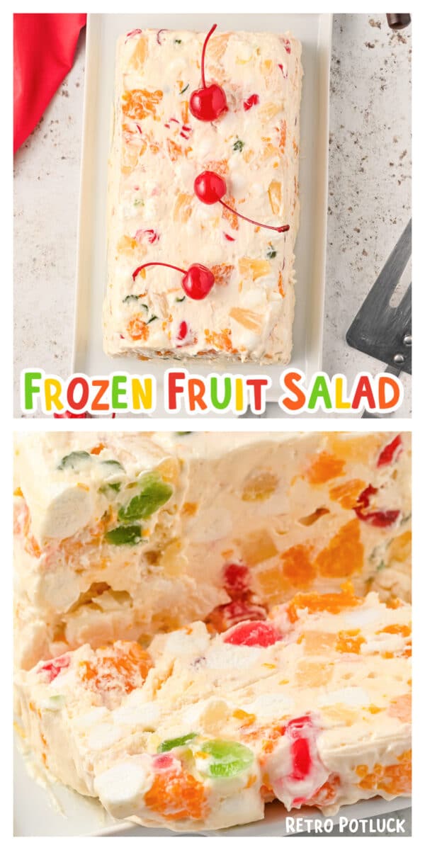 2 images of fruit salad for pinterest.