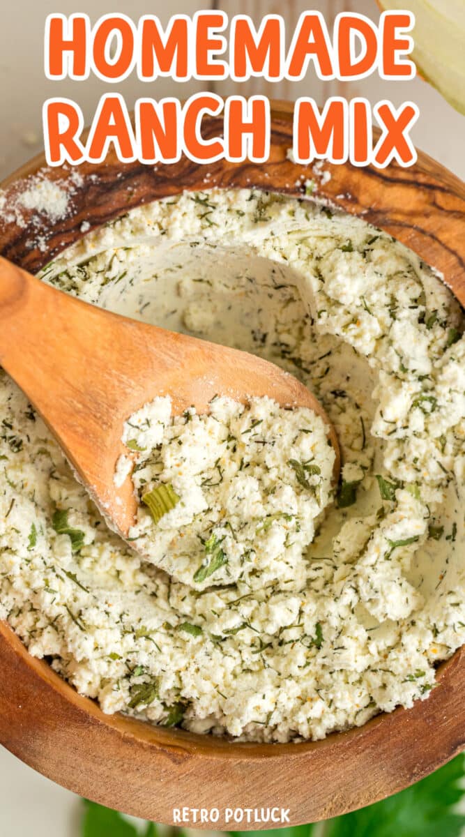 Long image of homemade ranch mix.